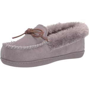 Dearfoams womens Bethany Genuine Suede Moccasin(Medium Grey)