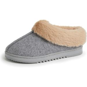 Dearfoams womens Chloe Soft Knit Clog(Light Heather Grey)