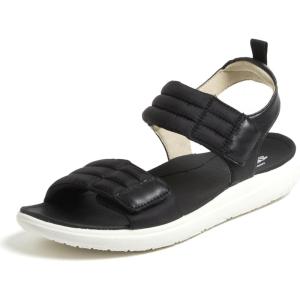 Dearfoams womens Comfortable Strap Sandal – Thea Easy on Off Cushioned Lightweight Walking Shoe Sandal(Black)