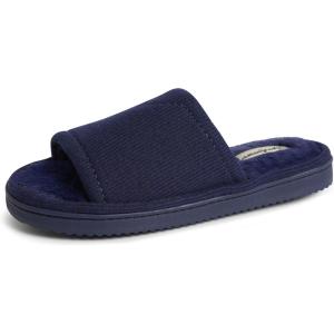Dearfoams womens Demi Rib Knit Slide(Navy)