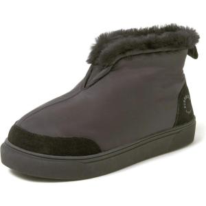 Dearfoams womens Fireside Nylon Australian Shearling Water Resistant Après Winter Warm Up Bootie(Grey Pavement)