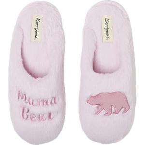Dearfoams womens Gifts for Mom Fluffy Cute Scuff(Pink)