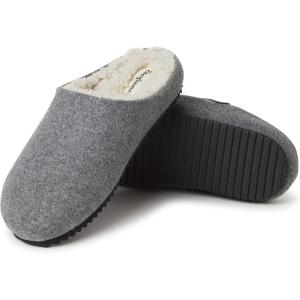 Dearfoams womens Microwool Molded Footbed ClogSlipper(Grey Heather)