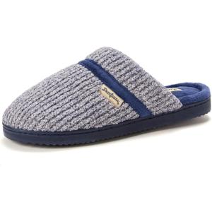 Dearfoams womens Serena Memory Foam Chenille Scuff House Shoe Slipper(Peacoat)
