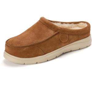 Fireside by Dearfoams mens Lithgow Genuine Shearling Clog(Chestnut)