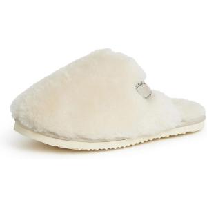 Fireside by Dearfoams womens Shelly Beach All Over Genuine Shearling Easy on/Off Scuff(Natural)