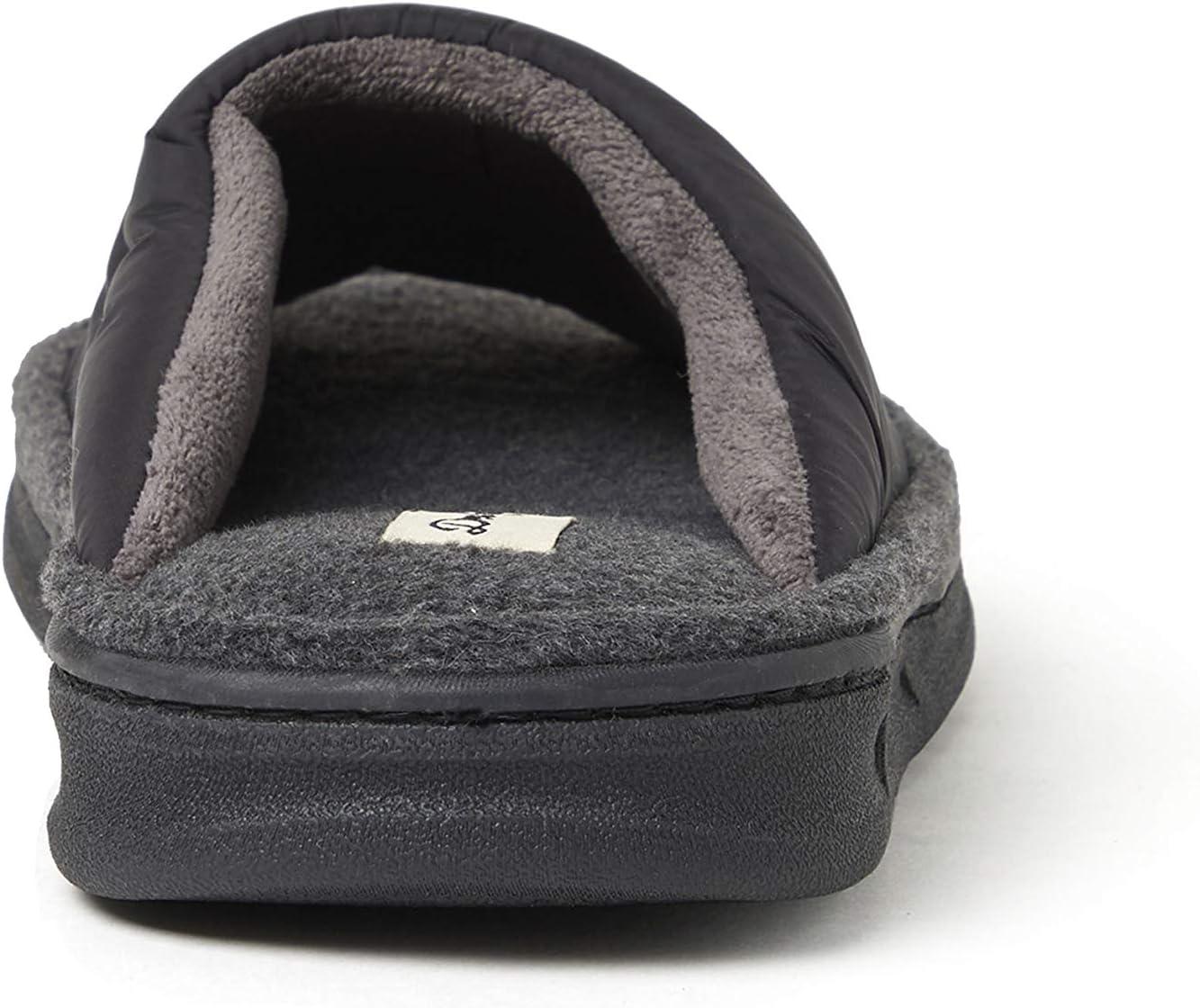 imageDearfoams Mens Max Quilted Nylon Slide SlipperBlack