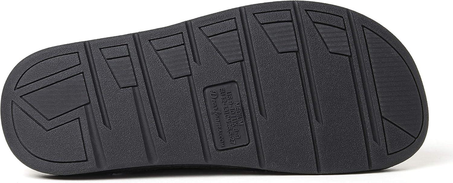 imageDearfoams Mens Max Quilted Nylon Slide SlipperBlack