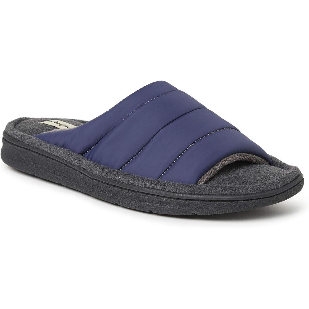 imageDearfoams Mens Max Quilted Nylon Slide SlipperNavy Blazer