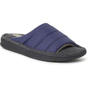 Dearfoams Men’s Max Quilted Nylon Slide Slipper(Navy Blazer)