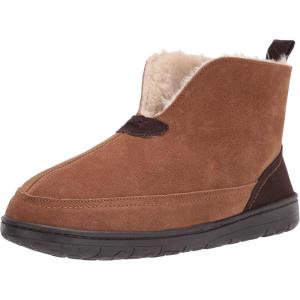 Dearfoams Men’s Suede Boot Slipper(Chestnut)