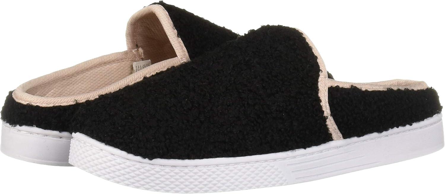 imageDearfoams Womens Micro Curly Pile Clog SlipperBlack