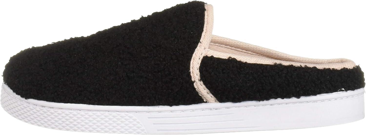 imageDearfoams Womens Micro Curly Pile Clog SlipperBlack