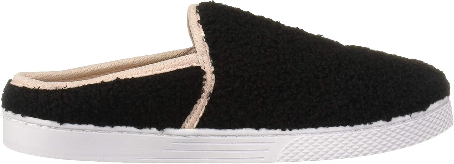 imageDearfoams Womens Micro Curly Pile Clog SlipperBlack