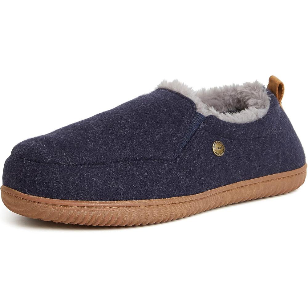 imageDearfoams Mens Alpine Zurich Closed Back SlipperNavy Heather