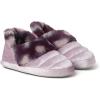 Dearfoams Unisex-Child Amelia Velour Bootie with Leopard Cuff Slipper(Elderberry)