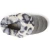 Dearfoams Unisex-Child Amelia Velour Bootie with Leopard Cuff Slipper(Sleet)