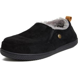 Dearfoams Men’s Alpine Zurich Closed Back Slipper(Black)