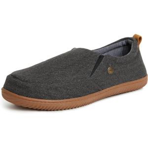 Dearfoams Men’s Alpine Zurich Closed Back Slipper(Black Heather)