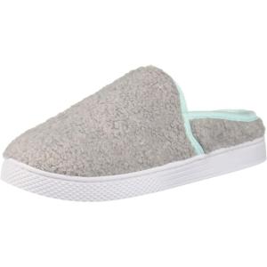 Dearfoams Women’s Micro Curly Pile Clog Slipper(Sleet)