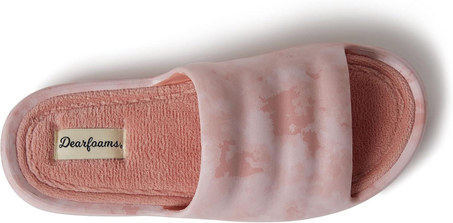 imageDearfoams womens Gemini Wave Eva SlidePink Bisque