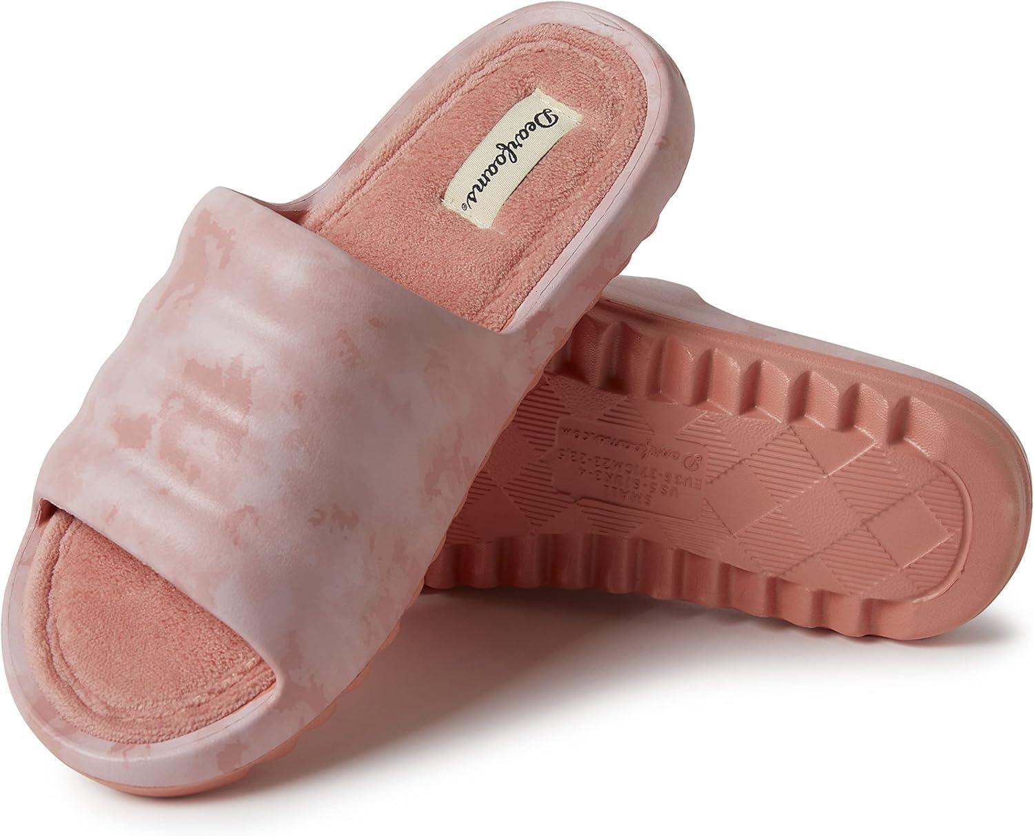 imageDearfoams womens Gemini Wave Eva SlidePink Bisque