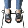 Dearfoams womens Gemini Wave Eva Slide(Black)