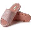 Dearfoams womens Gemini Wave Eva Slide(Pink Bisque)
