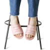 Dearfoams womens Gemini Wave Eva Slide(Pink Bisque)
