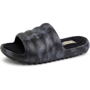 Dearfoams womens Gemini Wave Eva Slide(Black)
