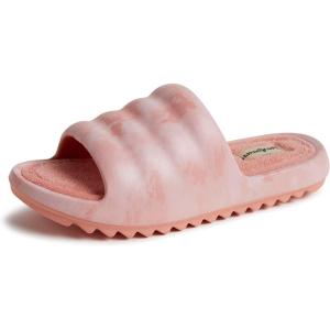 Dearfoams womens Gemini Wave Eva Slide(Pink Bisque)