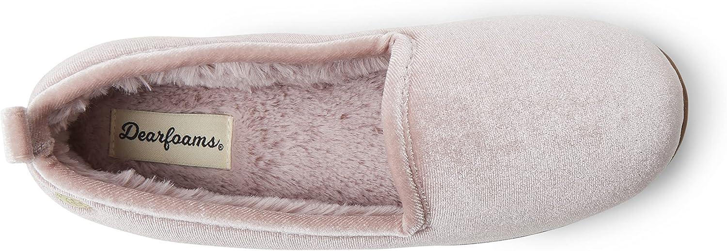 imageDearfoams Womens Rachel Shiny Velour Closed Back SlipperPale Mauve