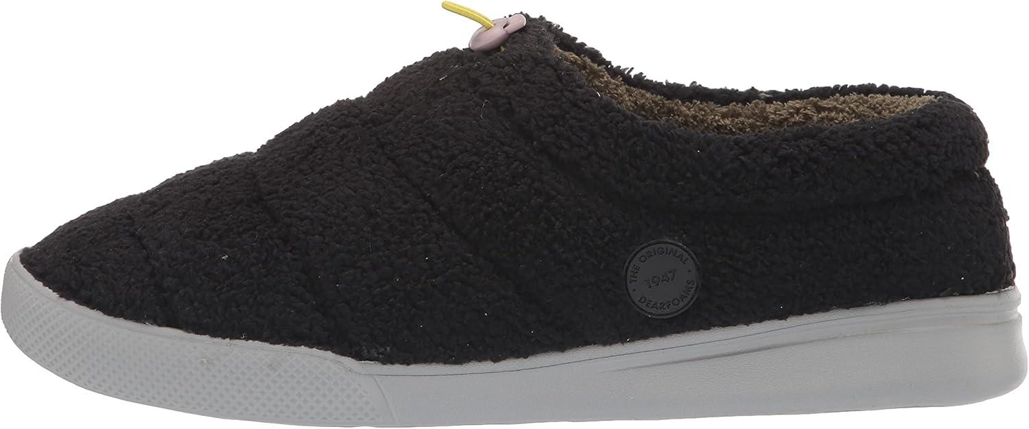 imageDearfoams Mens Tatum Teddy Sport Lounge Clog SlipperBlack