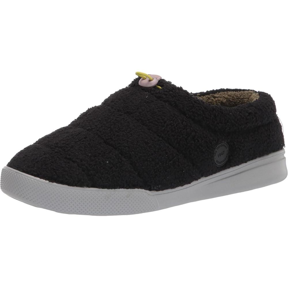 imageDearfoams Mens Tatum Teddy Sport Lounge Clog SlipperBlack