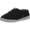 Dearfoams Men’s Tatum Teddy Sport Lounge Clog Slipper(Black)