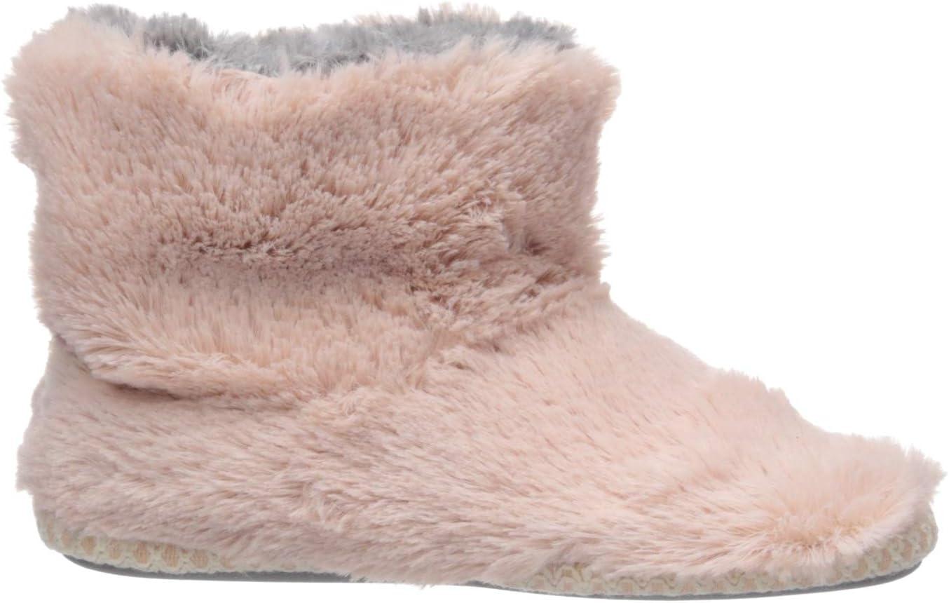 imageDearfoams UnisexChild Df Kids Toddlers Fluffy Pile Bootie SlipperDusty Pink