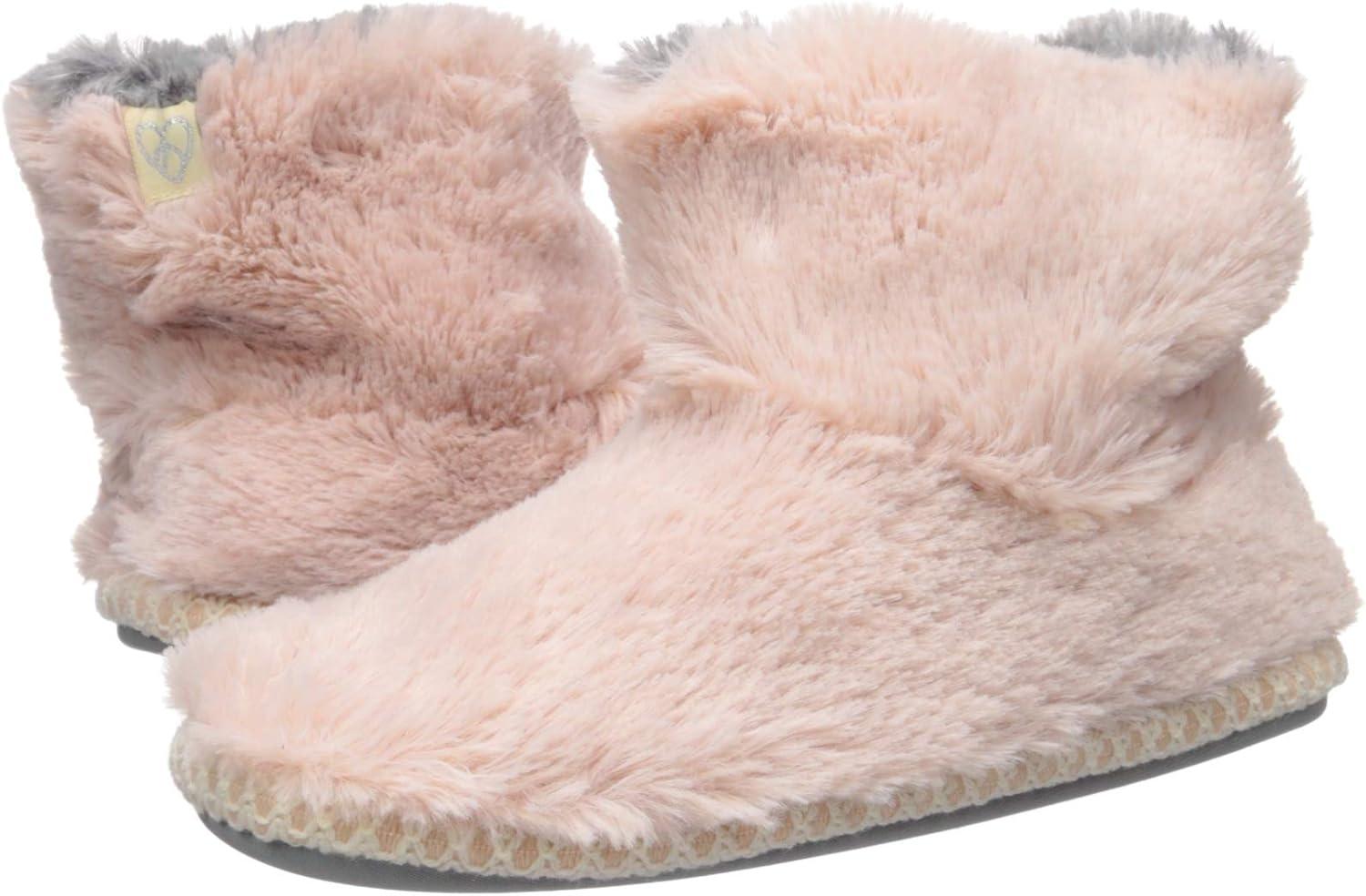 imageDearfoams UnisexChild Df Kids Toddlers Fluffy Pile Bootie SlipperDusty Pink