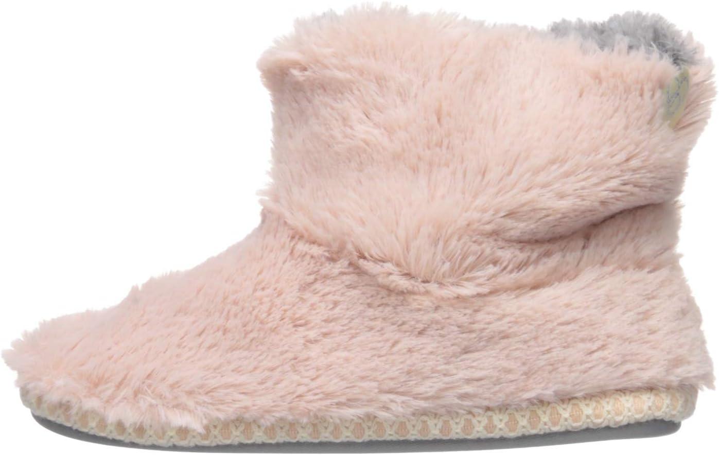 imageDearfoams UnisexChild Df Kids Toddlers Fluffy Pile Bootie SlipperDusty Pink