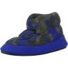 Dearfoams Unisex-Child Kid’s Camo and Fleece Bootie Slipper(Ocean Blue)