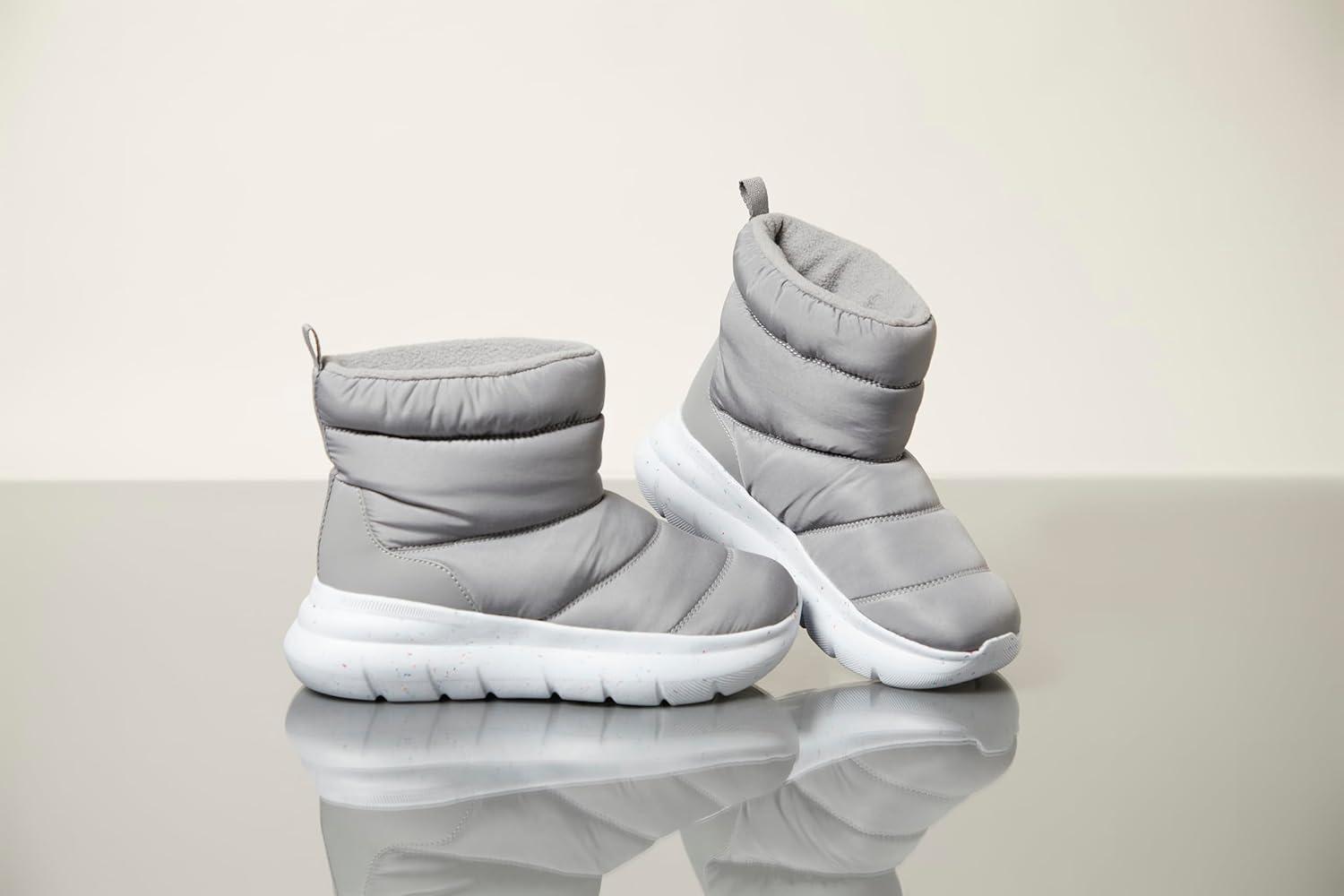 imageDearfoams Mens Texoma Regrind Slipin BootComfortable Puffy Nylon Fleece Lining Energy Return Mid CalfMedium Grey