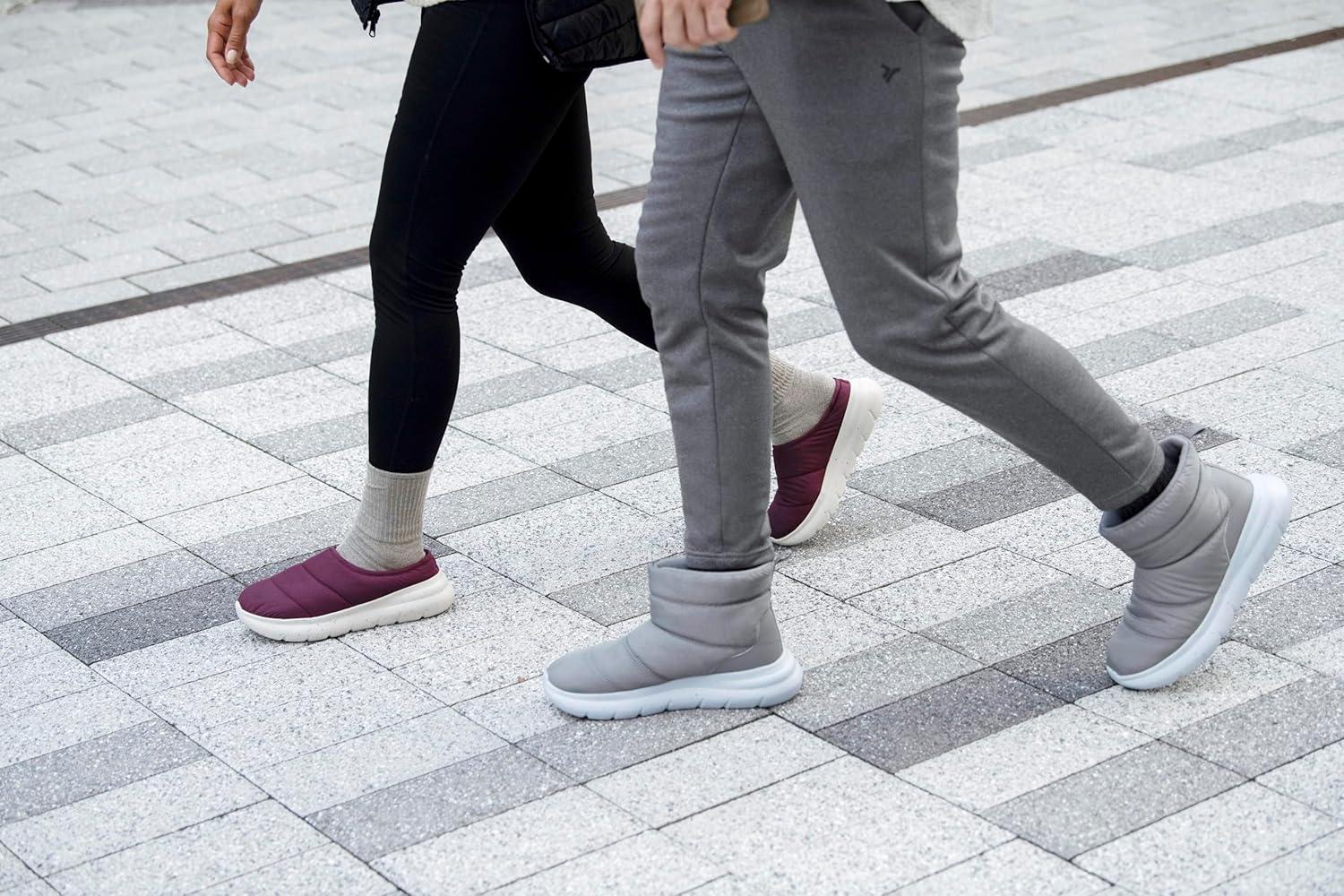 imageDearfoams Mens Texoma Regrind Slipin BootComfortable Puffy Nylon Fleece Lining Energy Return Mid CalfMedium Grey
