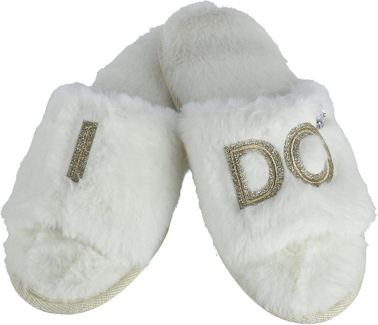 imageDearfoams Womens I Do Bridal Slide Slippers Small 56 White