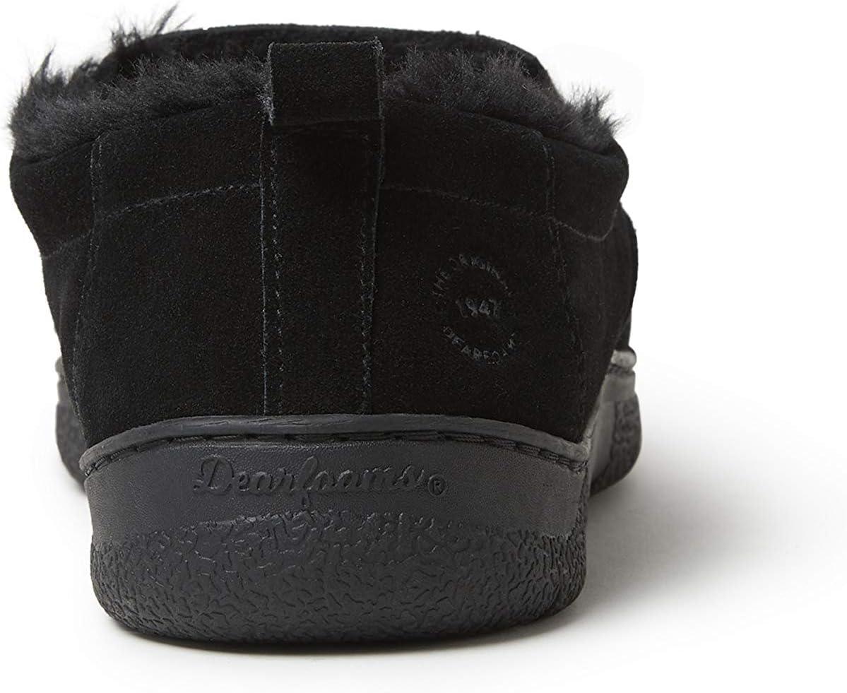 imageDearfoams Mens Suede Closed Back SlipperBlack