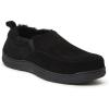 Dearfoams Men’s Suede Closed Back Slipper(Black)