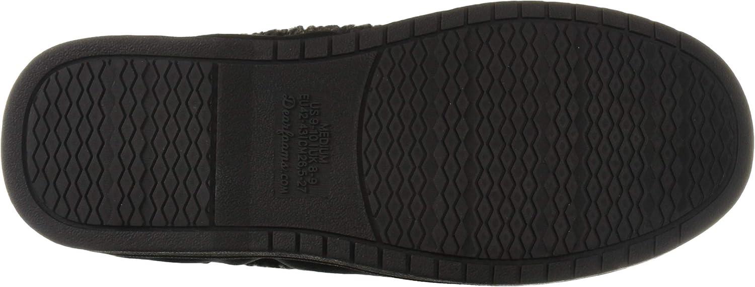 imageDearfoams Mens Microsuede Moc Whipstitch Mem Foam SlipperBlack