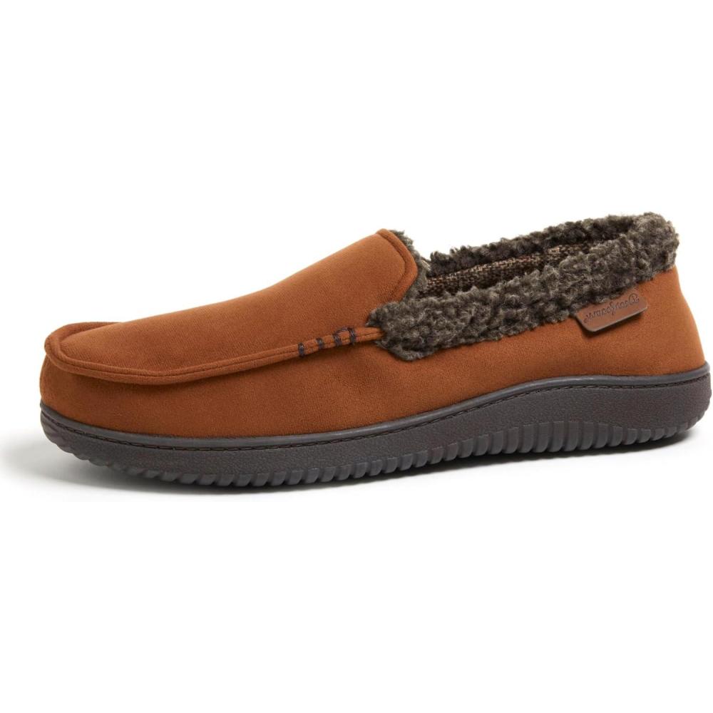 imageDearfoams MensAlexander Microsuede Moccasin with Berber Casing CHESTNUT S