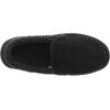 Dearfoams Men’s Microsuede Moc Whipstitch Mem Foam Slipper(Black)