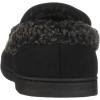 Dearfoams Men’s Microsuede Moc Whipstitch Mem Foam Slipper(Black)