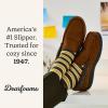 Dearfoams Men’sAlexander Microsuede Moccasin with Berber Casing, CHESTNUT, S