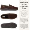 Dearfoams Men’sAlexander Microsuede Moccasin with Berber Casing, COFFEE, S